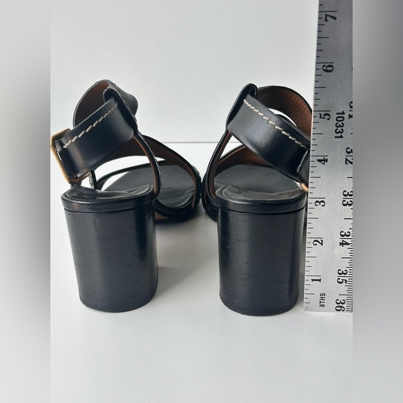 Chloe Candice Topstitch Leather Sandal Size 6 (36.5 EU) Block Heel - Picture 14 of 16